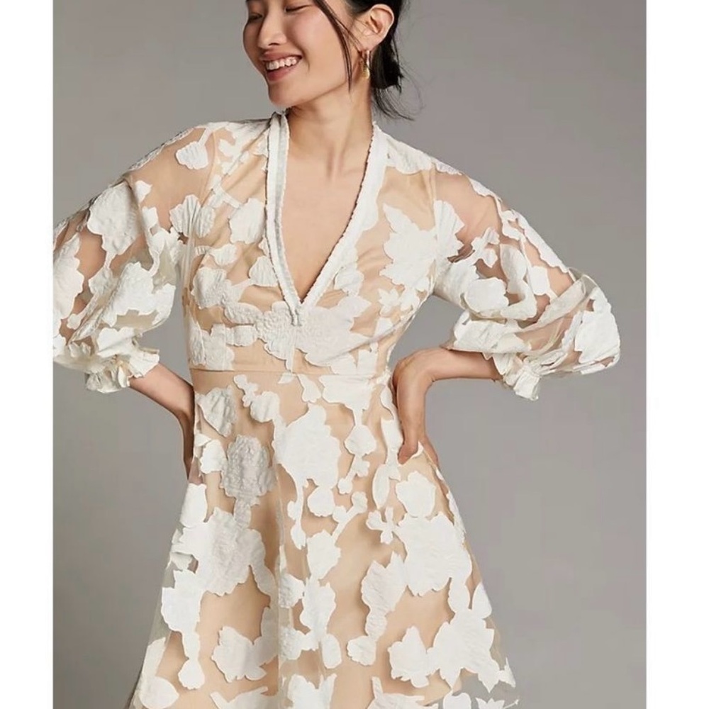Elegant White Floral Dress